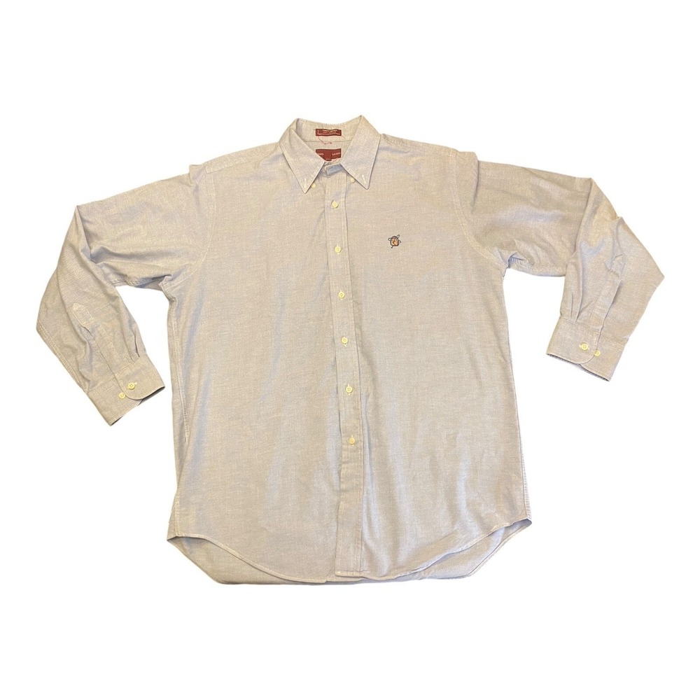 VTG Ralph Lauren Chaps Shirt Mens ‎ 16 34-35 Blue Oxford Button Up Business USA